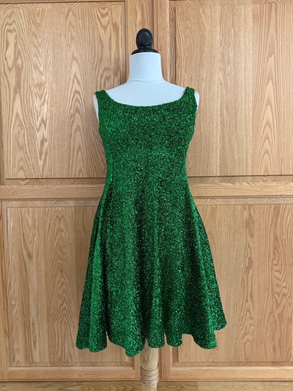 Vintage Betsey Johnson Punk Label Textured Metallic Skater Dress RARE